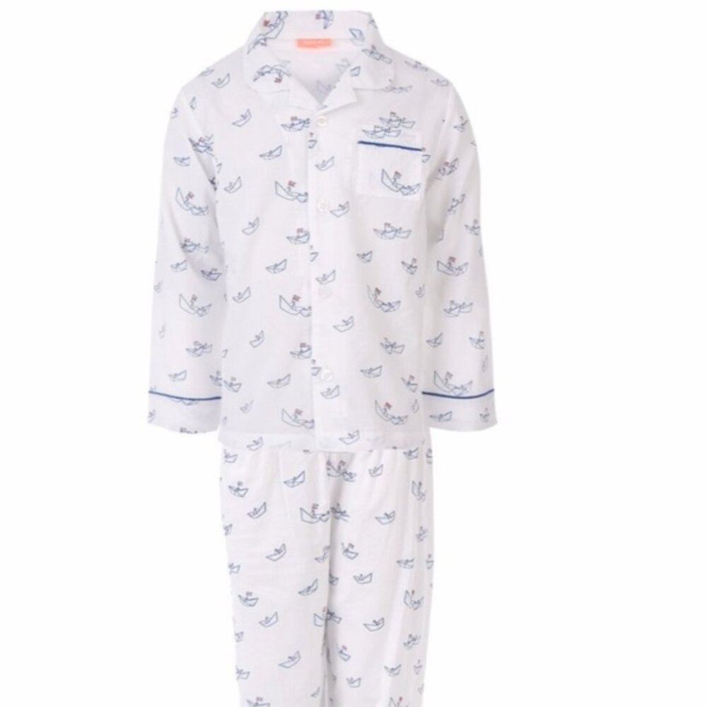 Sunuva Boys 100% Cotton Sailboat Pajamas Size 9/10